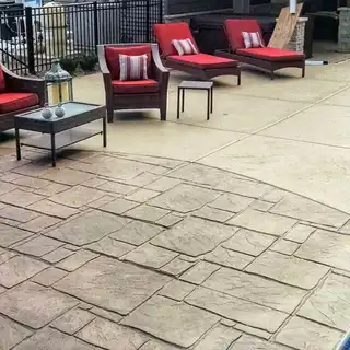 Stamped concrete pool deck in Lakeville Minnesota