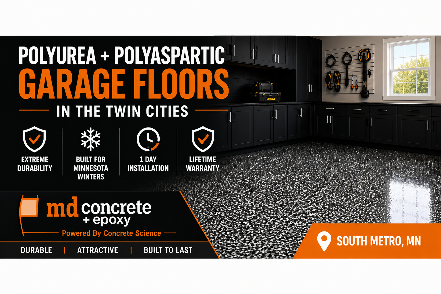 Polyurea + Polyaspartic Garage Floors in the Eagan Rosemount Lakeville Farmington Burnsville Apple Valley Bloomington